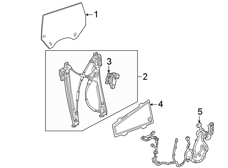 Diagram Front door. Glass & hardware. for your 2006 Pontiac Grand Prix   