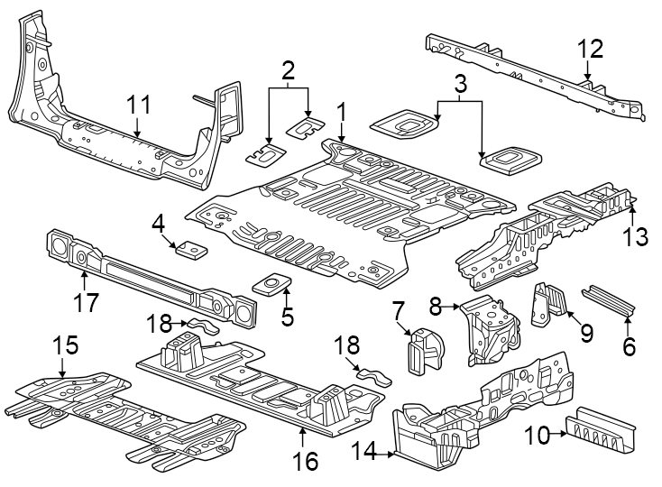 12Rear body & floor. Floor & rails.https://images.simplepart.com/images/parts/motor/fullsize/GE22577.png