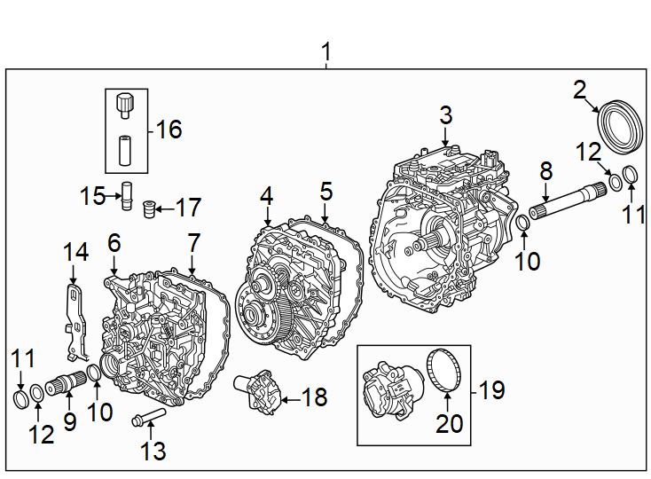 10Drain plug. Front drive unit. Inner. Outer. Shift shaft. Type 1. Type 2.https://images.simplepart.com/images/parts/motor/fullsize/GE24200.png