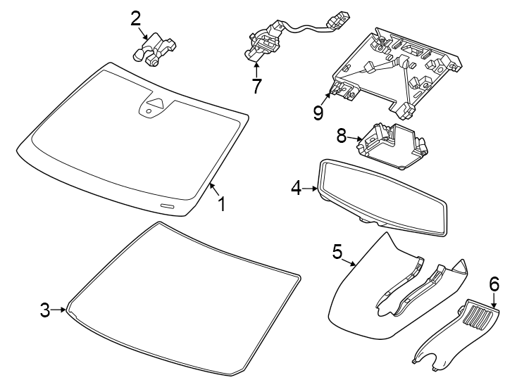 Diagram Windshield glass. for your 2010 Chevrolet Corvette   