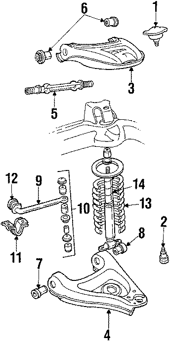 Diagram WHEELS & FRONT SUSPENSION. SUSPENSION COMPONENTS. for your 2002 GMC Sierra 2500 HD 6.6L Duramax V8 DIESEL M/T 4WD Base Standard Cab Pickup Fleetside 