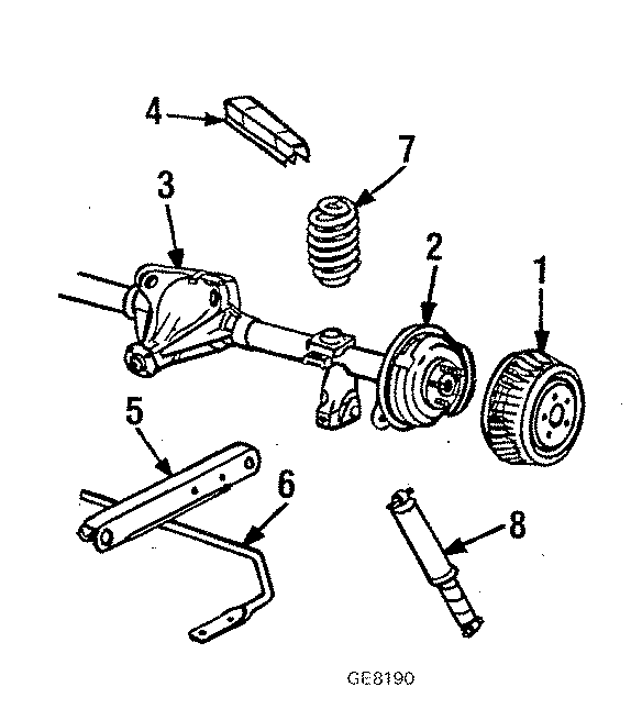 Diagram REAR SUSPENSION. SUSPENSION COMPONENTS. for your 2002 GMC Sierra 2500 HD 6.0L Vortec V8 M/T RWD SL Standard Cab Pickup Fleetside 