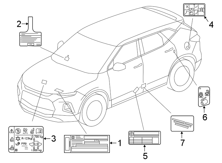 Diagram INFORMATION LABELS. for your 2001 Chevrolet Silverado 3500 LS Extended Cab Pickup  