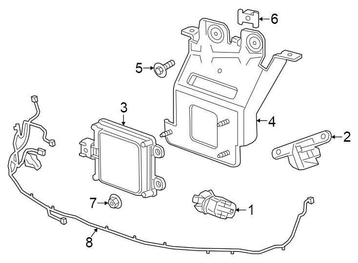 Front bumper & grille. Electrical components. Diagram