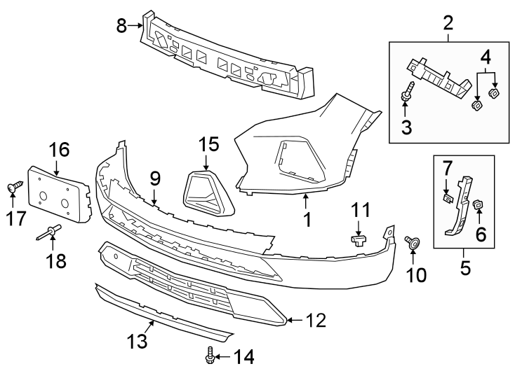 9FRONT BUMPER & GRILLE. BUMPER & COMPONENTS.https://images.simplepart.com/images/parts/motor/fullsize/GF19025.png