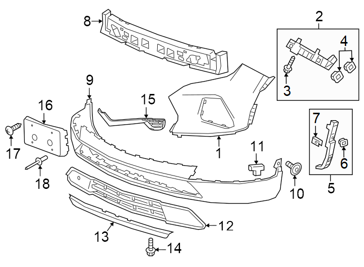 9Front bumper & grille. Bumper & components.https://images.simplepart.com/images/parts/motor/fullsize/GF19027.png