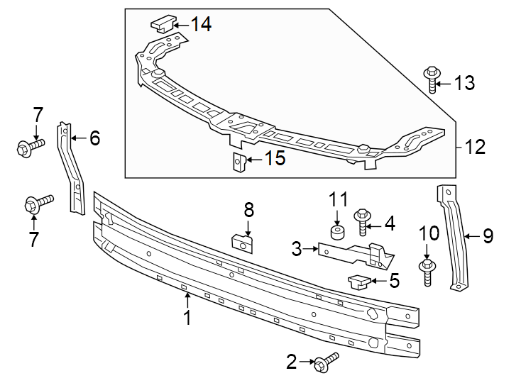 3Front bumper & grille. Bumper & components.https://images.simplepart.com/images/parts/motor/fullsize/GF19032.png