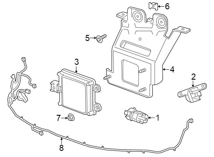 Front bumper & grille. Electrical components. Diagram