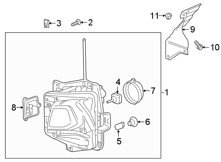 Diagram FRONT LAMPS. HEADLAMPS. for your 2022 Cadillac XT4   