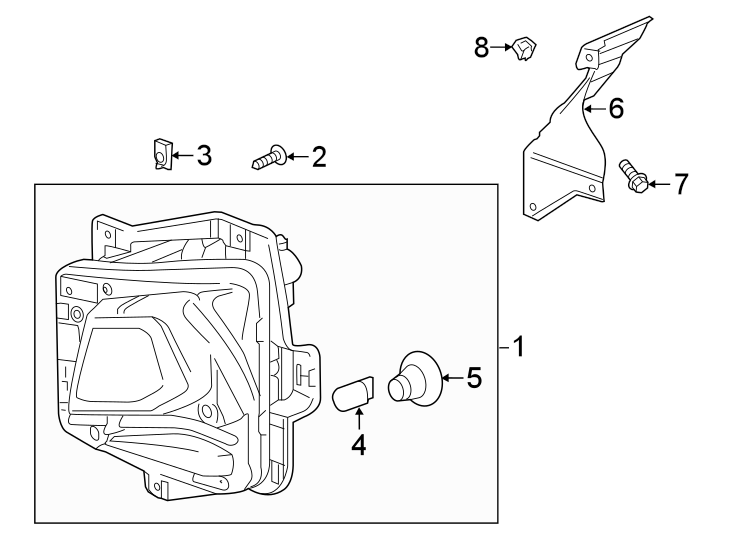 Diagram FRONT LAMPS. HEADLAMPS. for your 2024 Cadillac XT4   