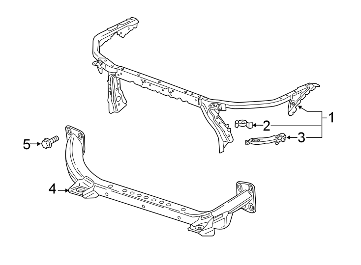 Diagram RADIATOR SUPPORT. for your 2021 GMC Sierra 2500 HD 6.6L Duramax V8 DIESEL A/T RWD Base Extended Cab Pickup Fleetside 