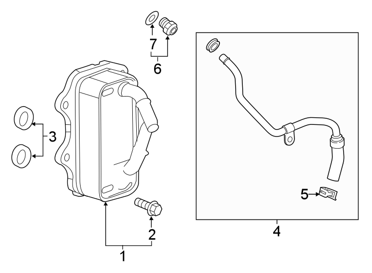 Diagram ENGINE OIL COOLER. for your 2013 Chevrolet Avalanche Black Diamond LT Crew Cab Pickup Fleetside  