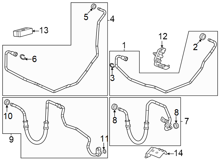 Diagram TRANS oil cooler. for your 2021 GMC Sierra 2500 HD 6.6L Duramax V8 DIESEL A/T 4WD SLT Crew Cab Pickup 