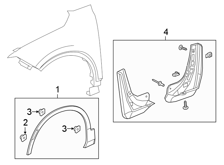 FENDER. EXTERIOR TRIM.