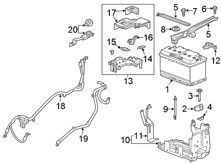 Diagram BATTERY. for your 2020 Buick Regal TourX Base Wagon  