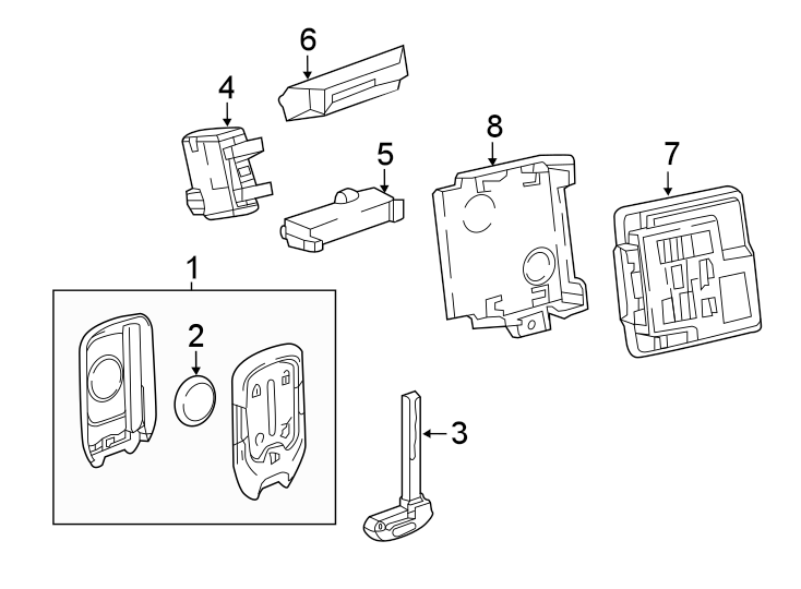 Diagram KEYLESS ENTRY COMPONENTS. for your 2020 Chevrolet Spark  LS Hatchback 