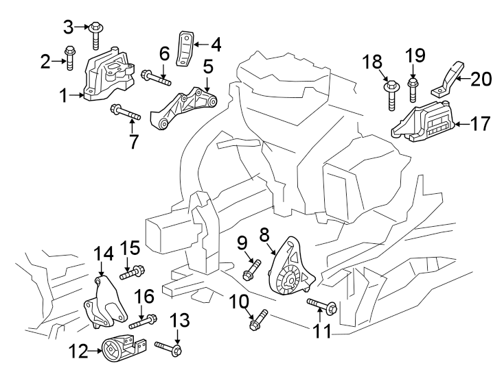 ENGINE / TRANSAXLE. ENGINE & TRANS MOUNTING. Diagram