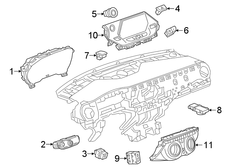 Diagram INSTRUMENT PANEL. CLUSTER & SWITCHES. for your 2020 Chevrolet Spark  LT Hatchback 