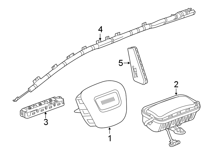 Diagram RESTRAINT SYSTEMS. AIR BAG COMPONENTS. for your 2021 Chevrolet Silverado   