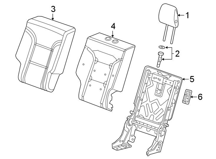 Diagram SEATS & TRACKS. REAR SEAT COMPONENTS. for your Cadillac ATS  