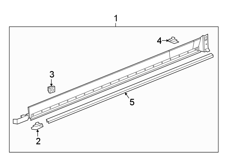 Diagram PILLARS. ROCKER & FLOOR. EXTERIOR TRIM. for your 2021 Chevrolet Blazer   