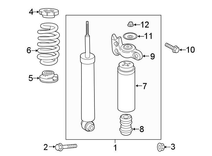 Diagram REAR SUSPENSION. SHOCKS & COMPONENTS. for your 2023 Chevrolet Equinox   