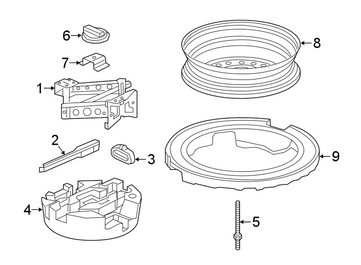 Diagram REAR BODY & FLOOR. JACK & COMPONENTS. for your 2013 Chevrolet Camaro ZL1 Coupe 6.2L V8 M/T 