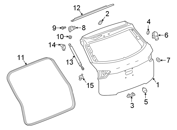 Diagram GATE & HARDWARE. for your 2020 Chevrolet Spark 1.4L Ecotec CVT LS Hatchback 