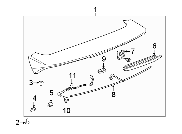 Diagram LIFT GATE. for your 2017 Chevrolet Spark  LT Hatchback 