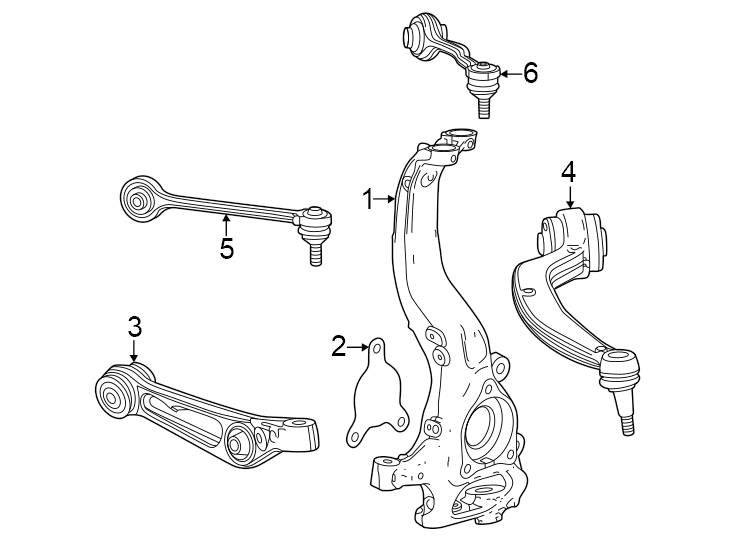 Diagram Front suspension. Suspension components. for your 2019 GMC Sierra 2500 HD 6.6L Duramax V8 DIESEL A/T RWD Base Extended Cab Pickup Fleetside 