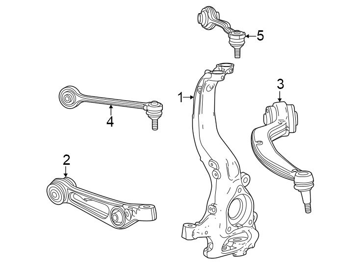 Diagram Front suspension. Suspension components. for your 2019 GMC Sierra 2500 HD  Denali Crew Cab Pickup Fleetside 