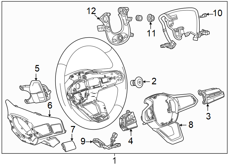 Diagram Steering wheel & trim. for your 1999 Chevrolet Silverado   