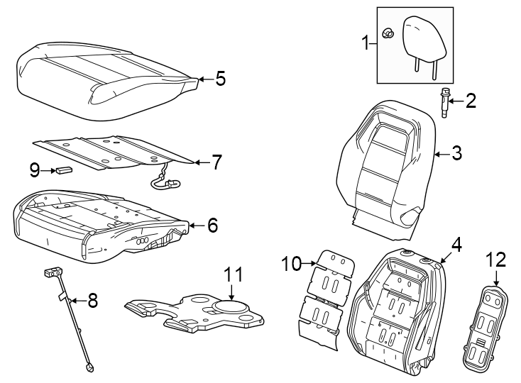 21ST design. 2ND design. Cloth. Covers & pads. Lt. Seat back. Seat cushion. SS. Vinyl. W/O vented. W/VENTED.https://images.simplepart.com/images/parts/motor/fullsize/GF24485.png