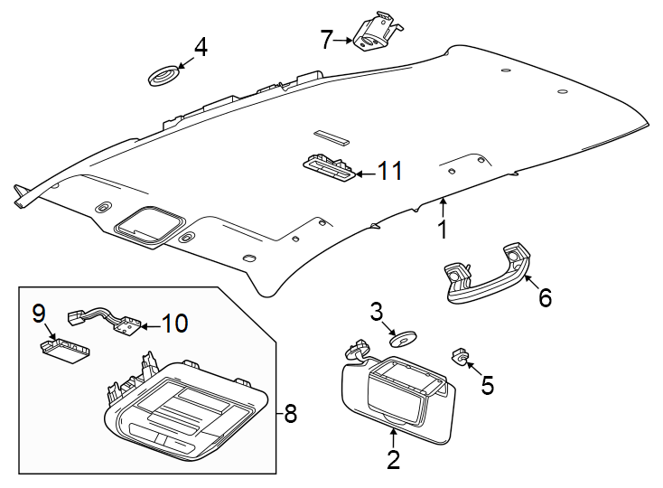 9W/GARAGE opener. W/O garage opener. W/O panoramic.https://images.simplepart.com/images/parts/motor/fullsize/GF24525.png