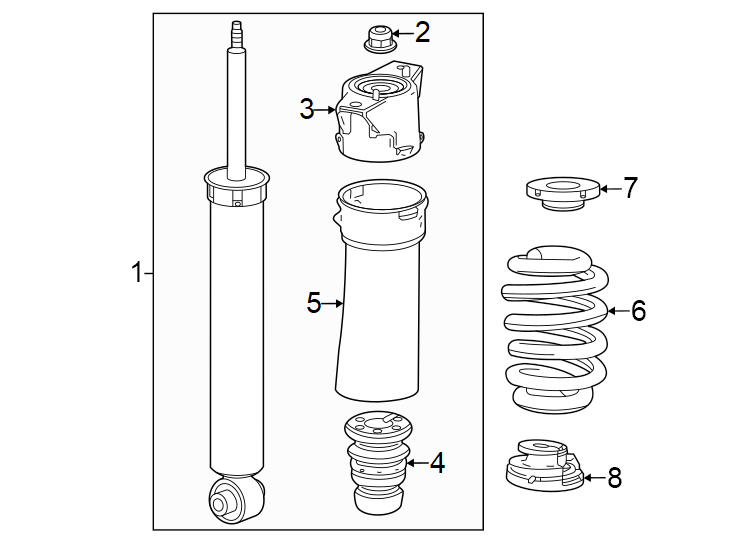 Diagram Rear suspension. Shocks & components. for your 2011 GMC Sierra 2500 HD 6.0L Vortec V8 FLEX A/T RWD WT Standard Cab Pickup Fleetside 