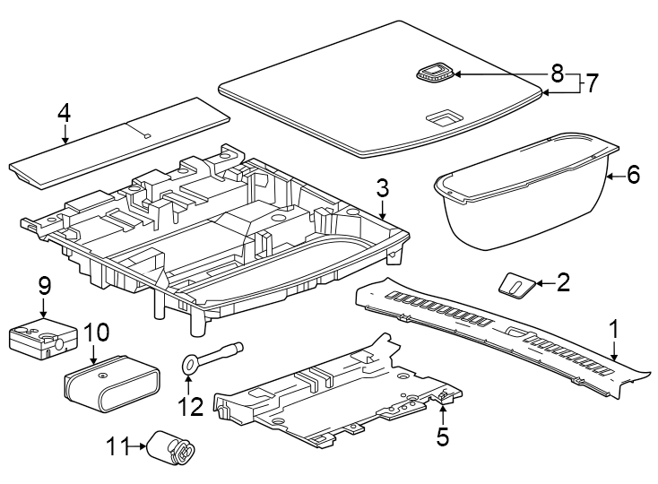 Diagram Rear body & floor. Interior trim. for your 2019 Cadillac ATS   