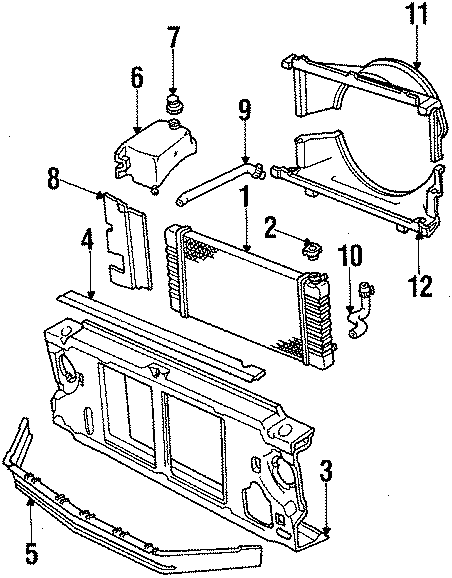 Diagram RADIATOR. for your 1995 Chevrolet K2500  Base Standard Cab Pickup Fleetside 4.3L Chevrolet V6 A/T 