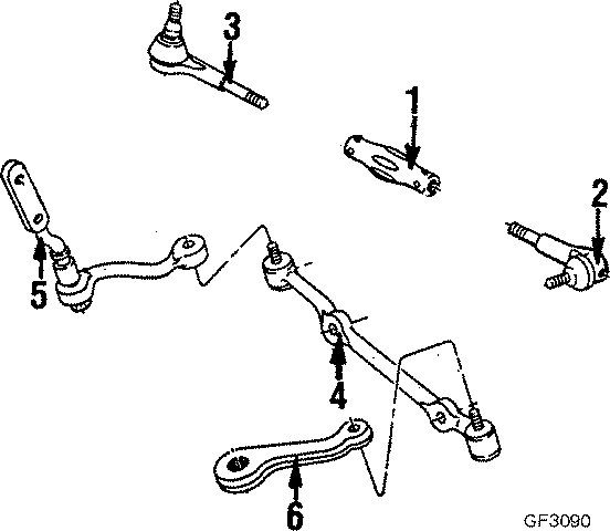 Diagram STEERING GEAR & LINKAGE. for your 2021 GMC Sierra 2500 HD 6.6L Duramax V8 DIESEL A/T 4WD Base Extended Cab Pickup Fleetside 