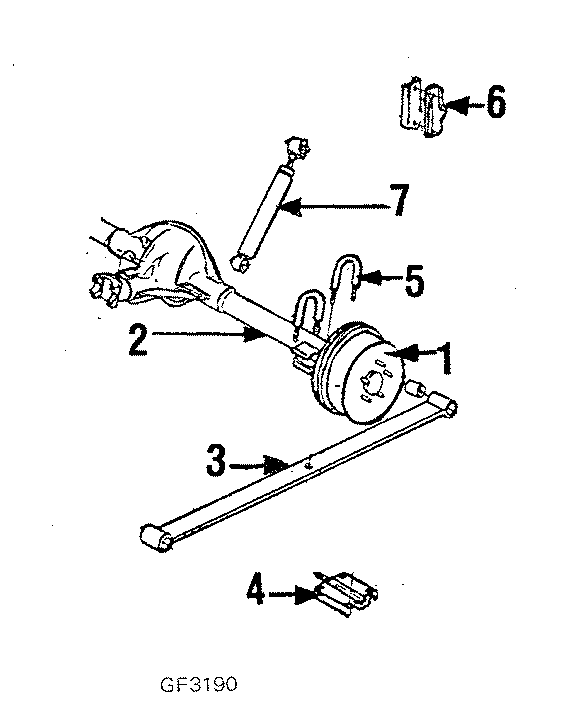 Diagram REAR SUSPENSION. BRAKE COMPONENTS. SUSPENSION COMPONENTS. for your 2019 GMC Sierra 2500 HD 6.6L Duramax V8 DIESEL A/T RWD Denali Crew Cab Pickup Fleetside 