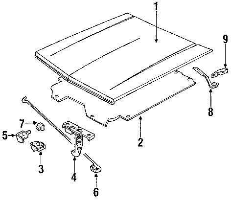 Diagram HOOD & COMPONENTS. for your 2007 GMC Sierra 1500 Classic SLE Extended Cab Pickup 5.3L Vortec V8 A/T RWD 