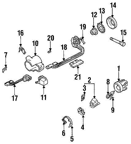 Diagram STEERING COLUMN HARDWARE. for your 2005 Chevrolet Trailblazer   