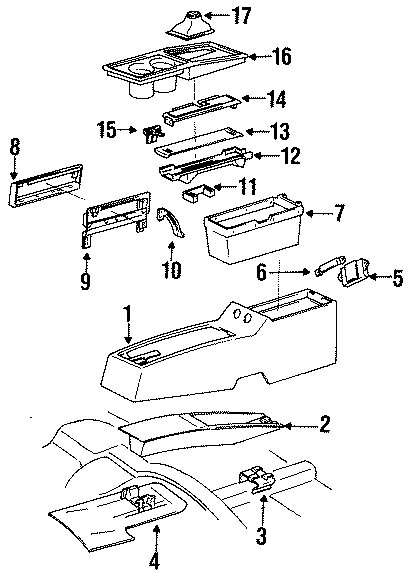 Diagram CONSOLE. for your GMC Typhoon  