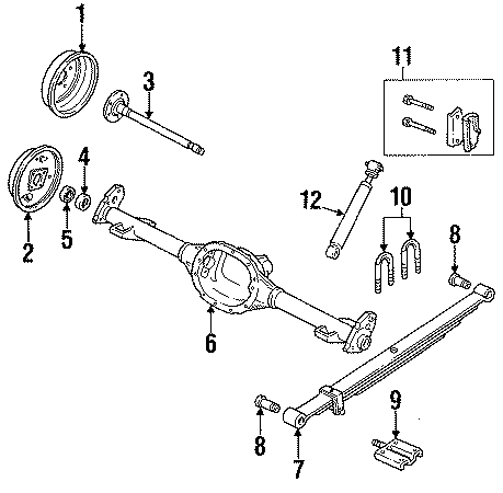 Diagram REAR SUSPENSION. SUSPENSION COMPONENTS. for your 2013 Chevrolet Express 3500 LT Extended Passenger Van 6.0L Vortec V8 FLEX A/T 