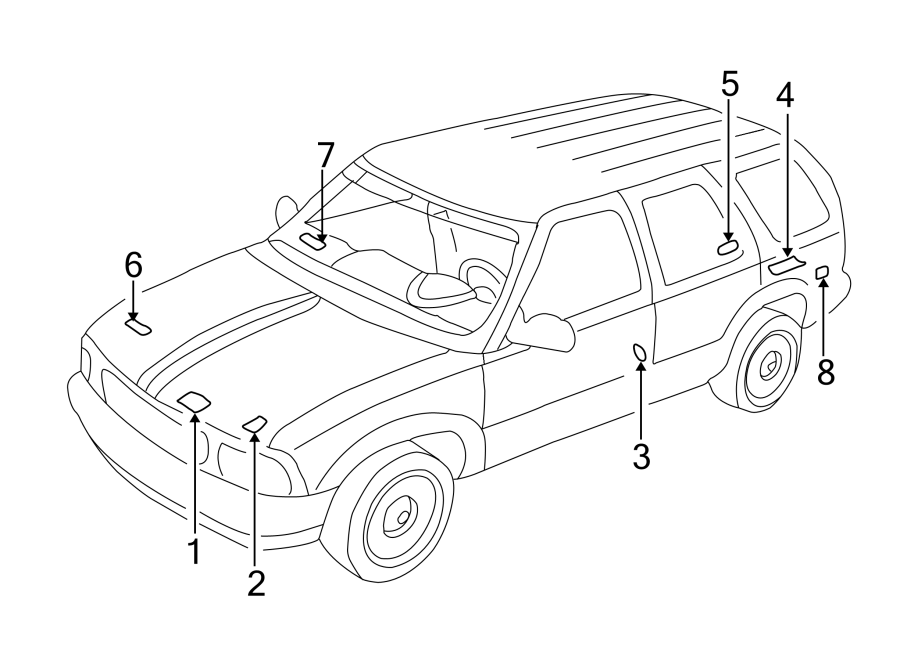 Diagram INFORMATION LABELS. for your 1999 Chevrolet Silverado 1500 LS Standard Cab Pickup Stepside  