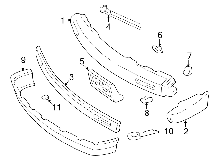 Diagram FRONT BUMPER. BUMPER & COMPONENTS. for your 2018 Chevrolet Suburban  LT Sport Utility  