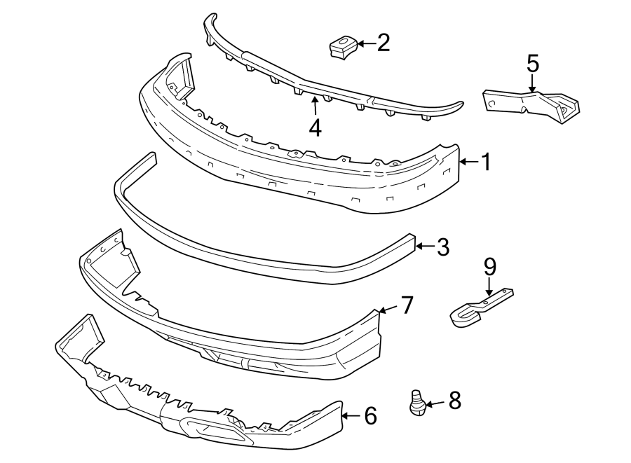 Diagram FRONT BUMPER. BUMPER & COMPONENTS. for your 2006 GMC Sierra 3500 6.6L Duramax V8 DIESEL M/T 4WD WT Crew Cab Pickup Fleetside 