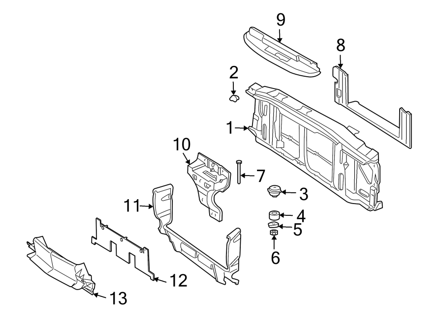 Diagram RADIATOR SUPPORT. for your 2006 GMC Sierra 2500 HD  SLT Extended Cab Pickup 