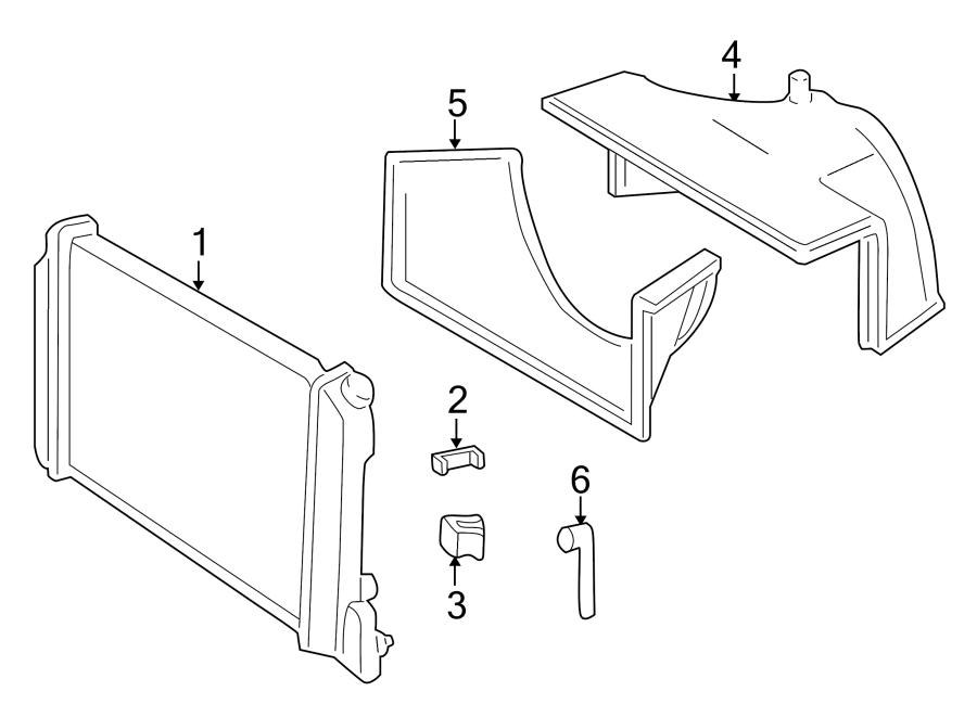 Diagram RADIATOR & COMPONENTS. for your 2005 GMC Sierra 2500 HD   