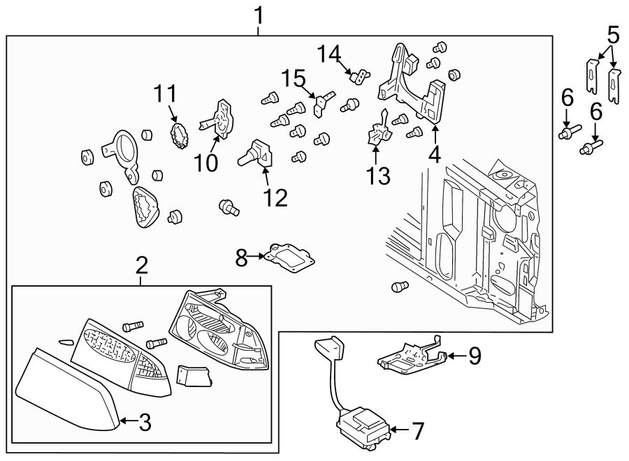 Diagram FRONT LAMPS. HEADLAMP COMPONENTS. for your 2005 Chevrolet Blazer   