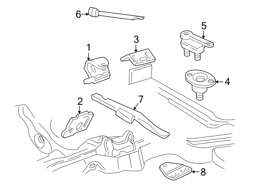 Diagram ENGINE & TRANS MOUNTING. for your 2013 Chevrolet Express 3500 LS Standard Passenger Van 6.6L Duramax V8 DIESEL A/T 